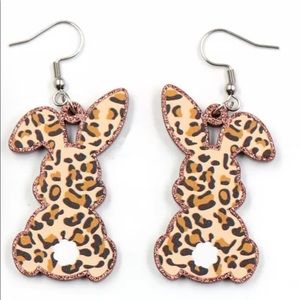 Laser Cut Leopard Bunny Earrings